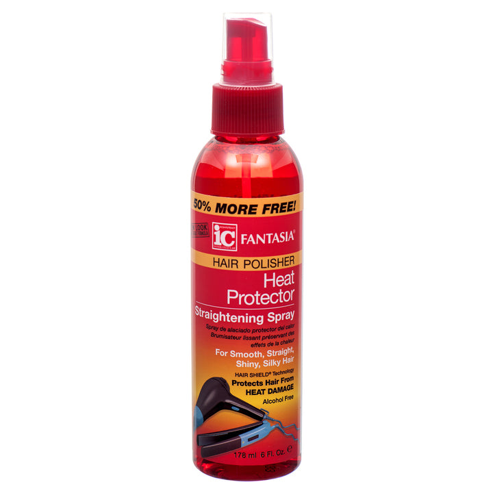 Fantasia IC Heat Protector Straightening Spray 6oz alcohol free heat shield for flat irons and blow dryers