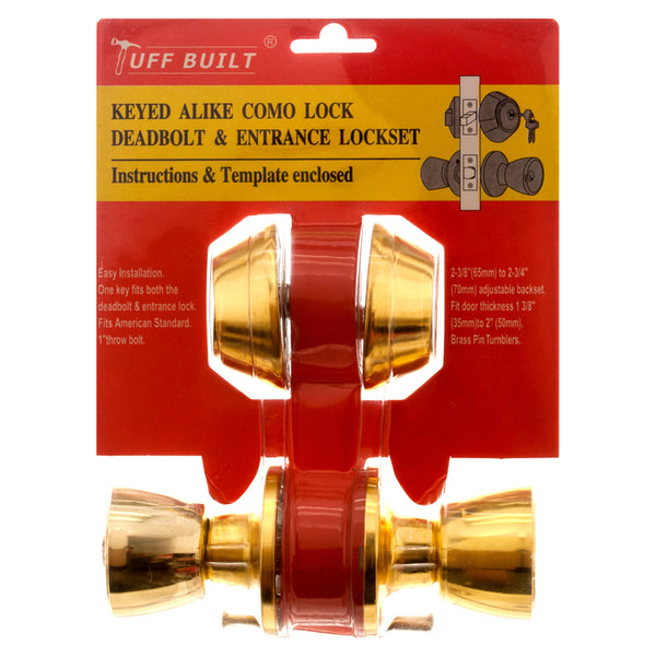 LOCK ENTRY KNOB W DBL DEAD BOLT 2PC SET #33386(1 Count)