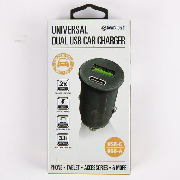 CAR CHARGER USB-C & USB-A PORT 2X INPUT #HPAM045(1 Count)