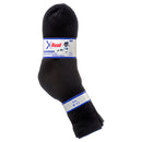 SOCKS CREW ALL BLACK 4PAIR SIZE 9-11(3 Count)