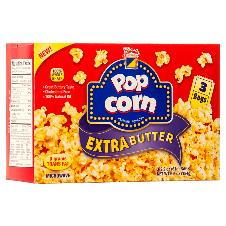 GABRIELA POPCORN EXTRA BUTTER 3PK 6.6OZ *2Y(1 Count)