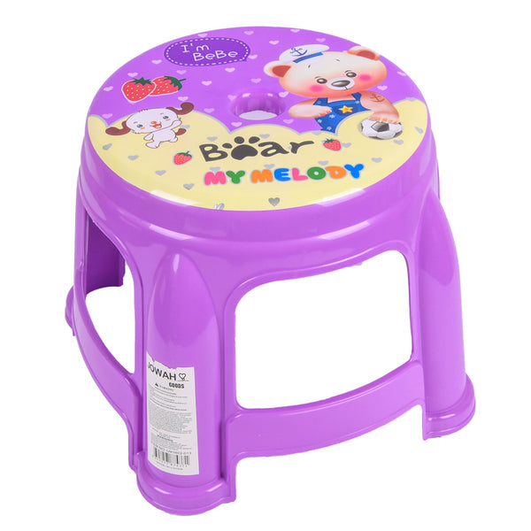 KIDS PLASTIC STOOL 32X32X27CM 4-ASST CLRS #DM-1602-013(1 Count)