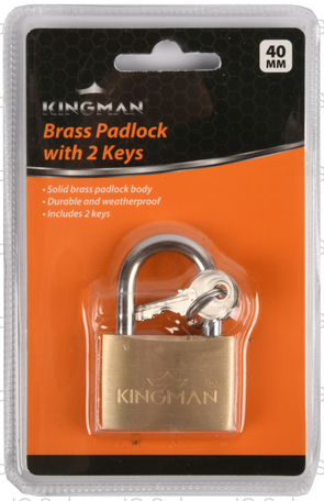Kingman Brass Padlock 40Mm (Pack Of 1)