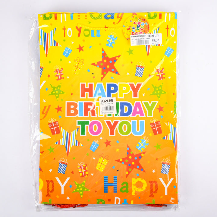 GIFT BAG CELEBRATE X-LARGE(12 Count)
