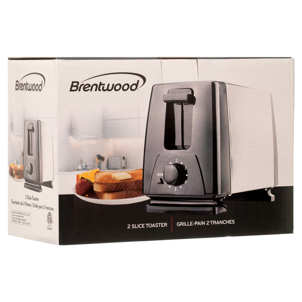 TOASTER 2-SLICE STAINLESS STEEL W/BLACK #TS-280S(1 Count)