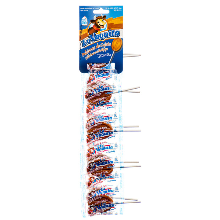 La Vaquita Palet√≥n de Cajeta 9 count caramel cajeta lollipops Mexican dulce de leche candy