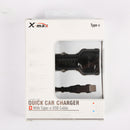 CAR CHARGER W/CABLE TYPE C BLACK(1 Count)