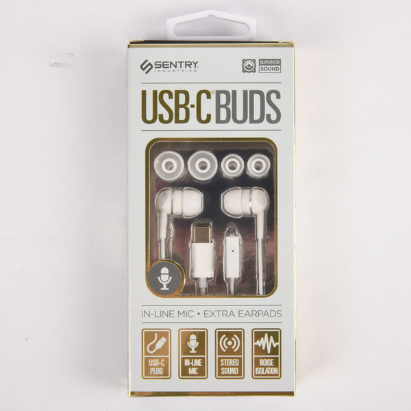 SENTRY EARBUDS WHT USB-C PLUG(1 Count)