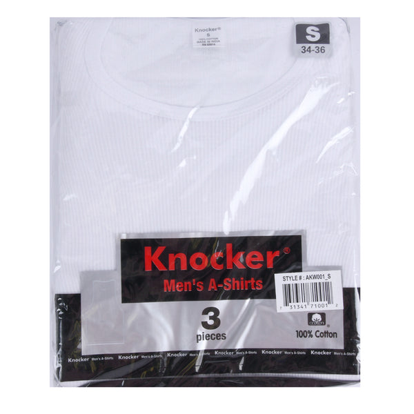 KNOCKER A-SHIRT SMALL WHITE 3PC(4 Count)