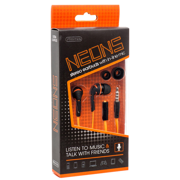 EARPHONES NEONS ASST CLRS #HM610(1 Count)