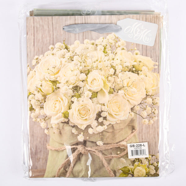 GIFT BAG FLOWER BOUTIQUE ASST DESIGNS LARGE(12 Count)