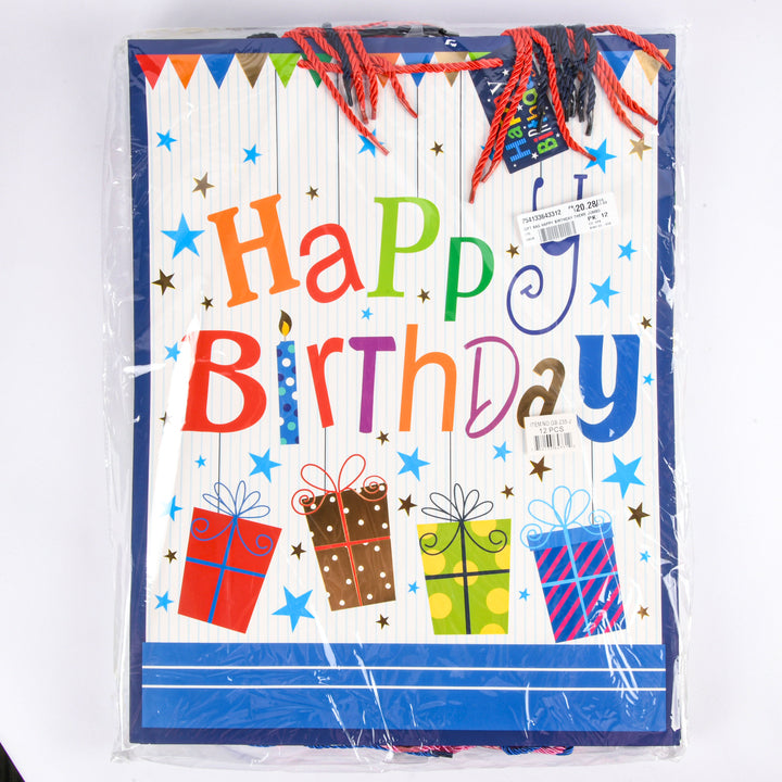 GIFT BAG HAPPY BIRTHDAY THEME JUMBO(12 Count)