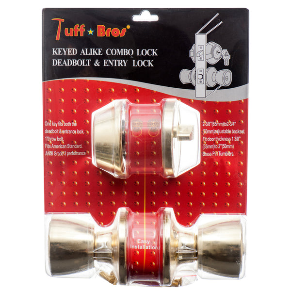 LOCK ENTRY KNOB W/DEAD BOLT 2PC SET #33381(1 Count)