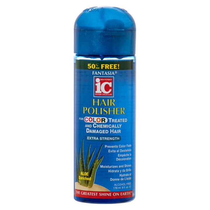 Fantasia IC Hair Polisher for Color Treated Hair 6oz extra strength shine serum aloe enriched