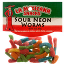 SOUR NEON WORMS 3 oz *4M(12 Count)