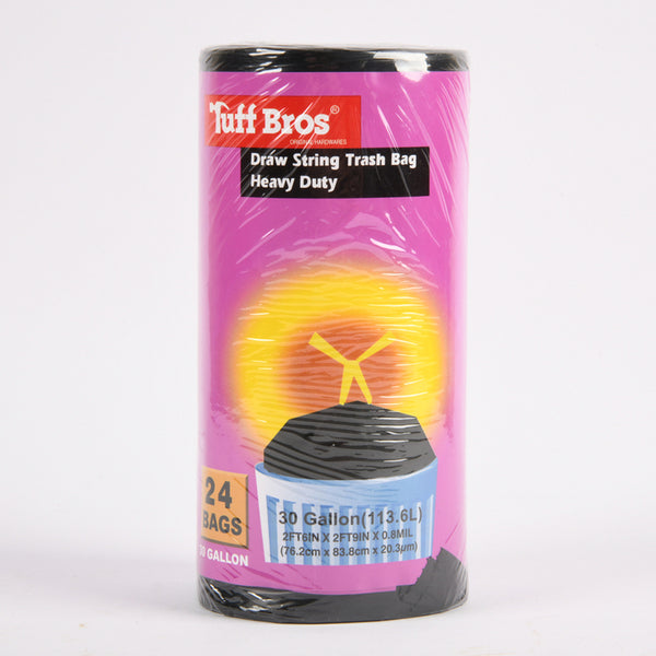 TRASH BAG DRAWSTRING 30GAL 24CT(1 Count)