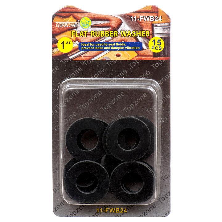 Topzone 1 inch flat rubber washers 15 piece set for sealing and vibration reduction