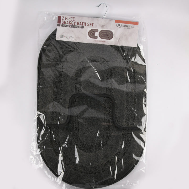 BATH MAT SET OVAL 2PC ASST CLR(1 Count)
