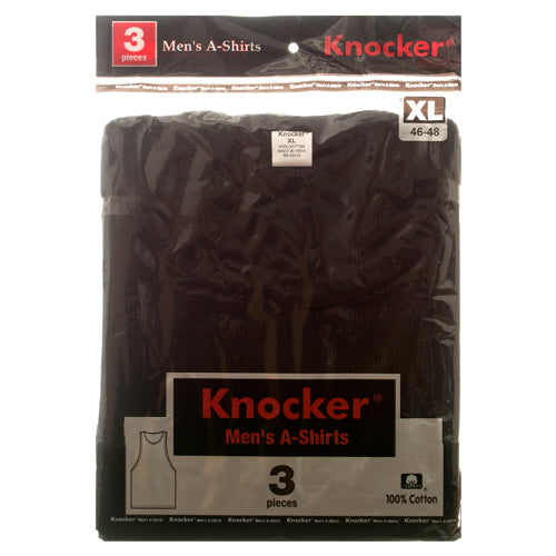 MENS A-SHIRT3PC XLG-BLK #CKA003_XL_B/P(4 Count)