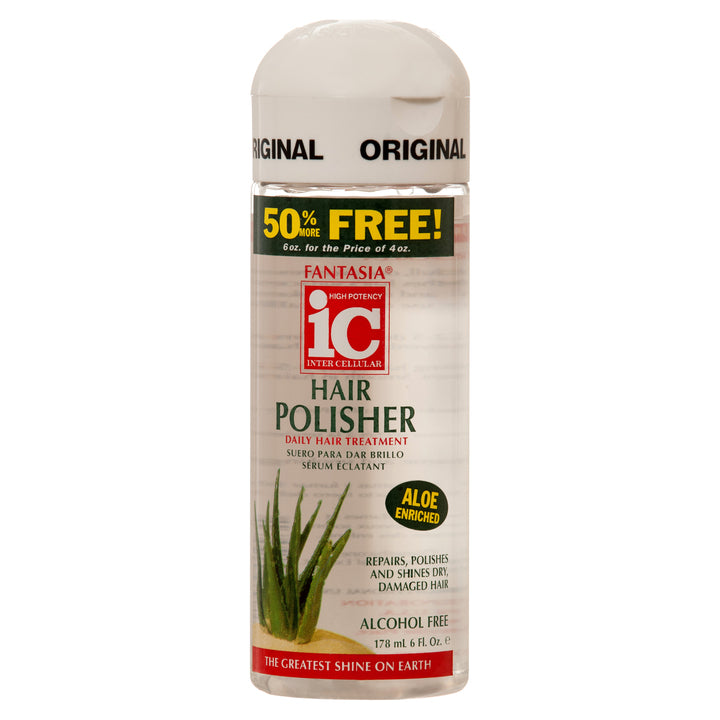 Fantasia IC Hair Polisher with Aloe 6oz shine serum for dry damaged hair alcohol free