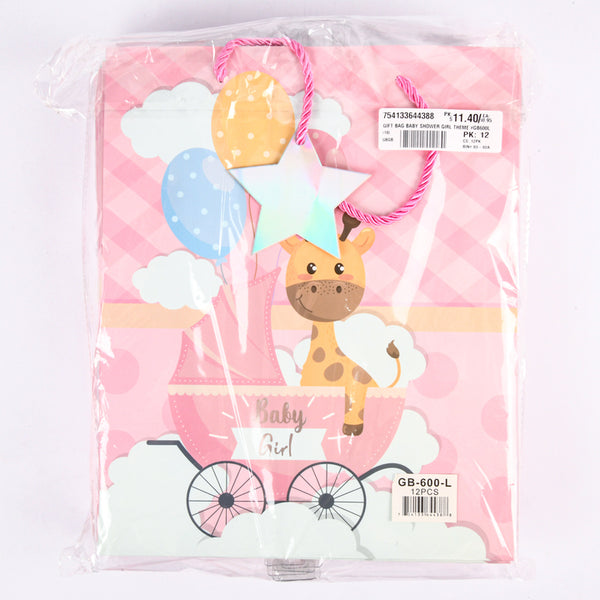GIFT BAG BABY SHOWER GIRL THEME #GB600L(12 Count)