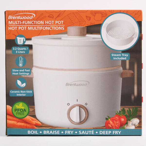 ELECTRIC HOT POT W/STEAMER BASKET 3.2QT(1 Count)