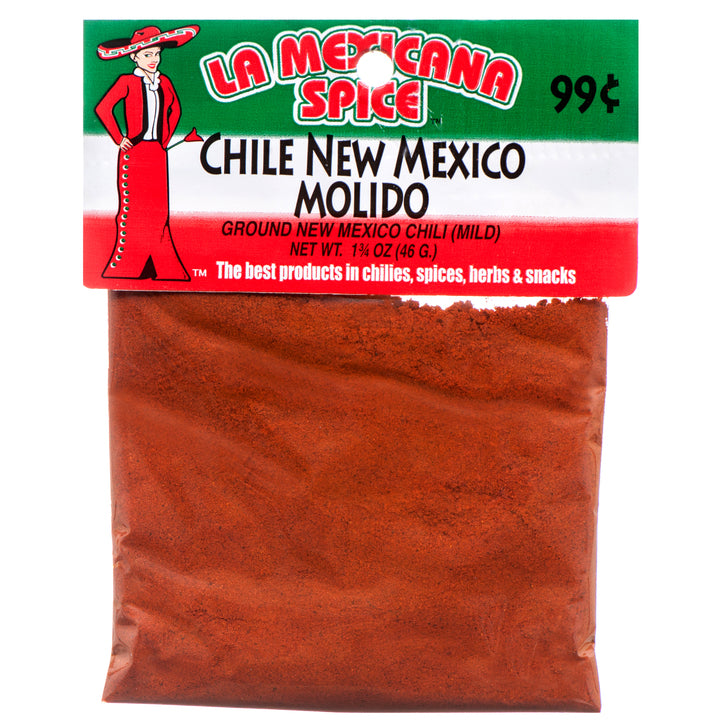 La Mexicana Chile New Mexico Molido mild 1oz packets 12 pack ground New Mexico chili powder
