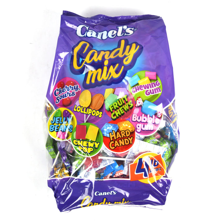 Canels Pinatero Candy Mix 4lb assorted Mexican candy bag with gum, lollipops, hard candy, fruit chews, and jelly beans