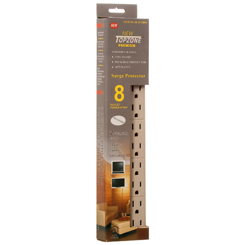 OUTLET-8-POWER STRIP W/90J SURGE 2FT #06-TL7880S(1 Count)