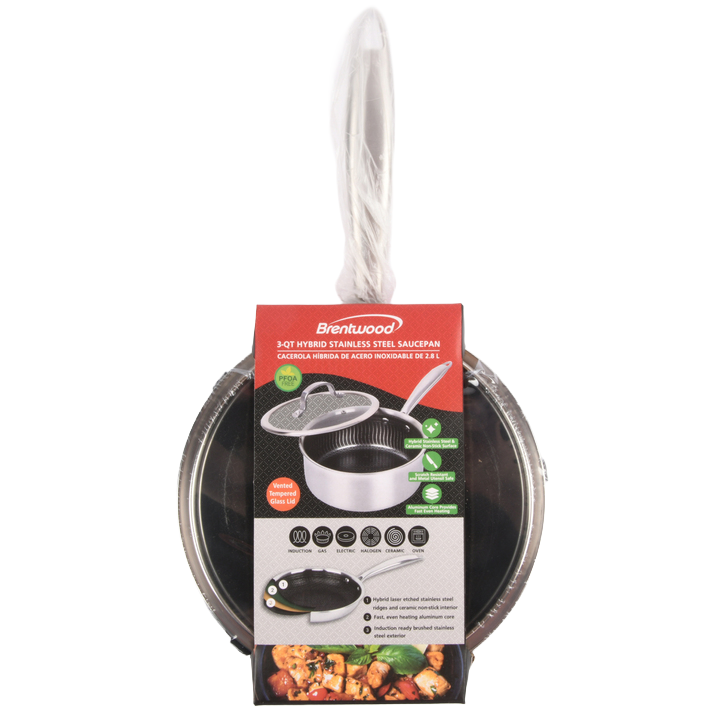 3-QT SAUCE PAN W/GLASS LID(1 Count)