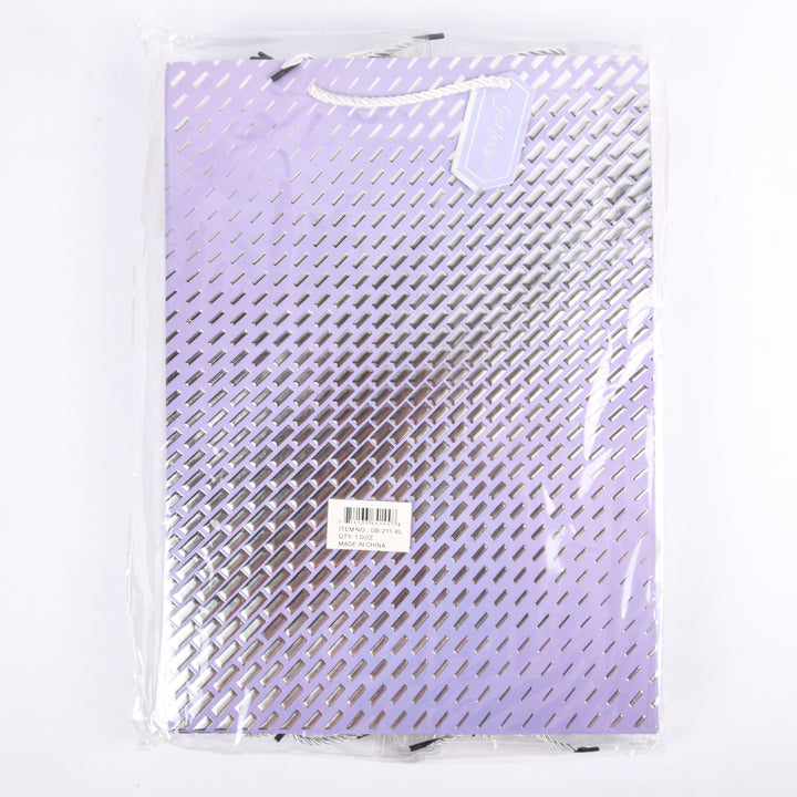 GIFT BAG PASTEL CLRS W/SILVER DESIGN #GB-211-XL(12 Count)