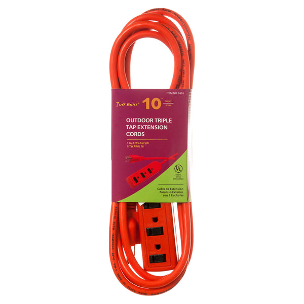 EXTENSION OUTLET 3 RECT. OUTDOOR UL 10FT#3416(1 Count)