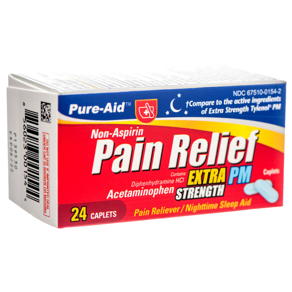 Pure-Aid Pain Relief Extra Strengh Pm Tablets 24 Ct (24 Pack)