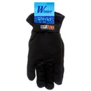 Winter Gloves w/ Strap, Black (12 Pack)