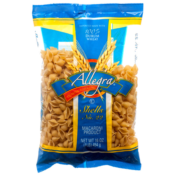 Allegra Pasta, Shell, 16 oz (20 Pack)