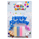 Candles "Happy Birthday" W/Holders Asst Color (24 Pack)