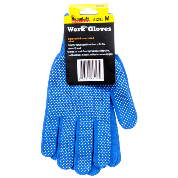 Gloves Pvc Dotted Palm Blue Med (12 Pack)