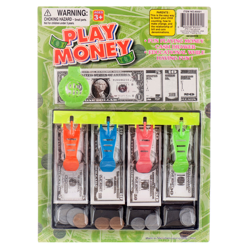 Toy Play Money W/Tray