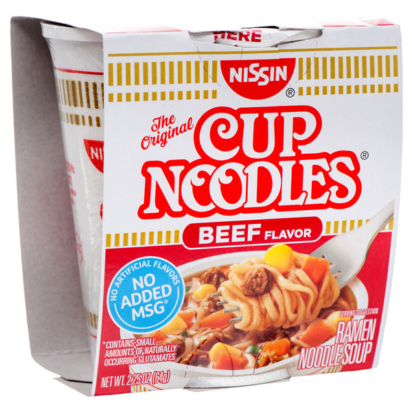 Nissin Cup Noodles Instant Soup, Beef, 2.2 oz (12 Pack)