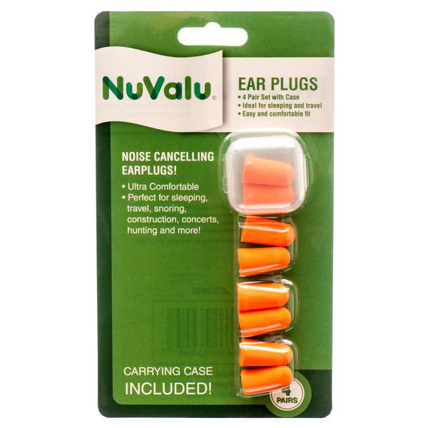 Nuvalu Ear Plug 4 Pair & 1 Case Set (24 Pack)