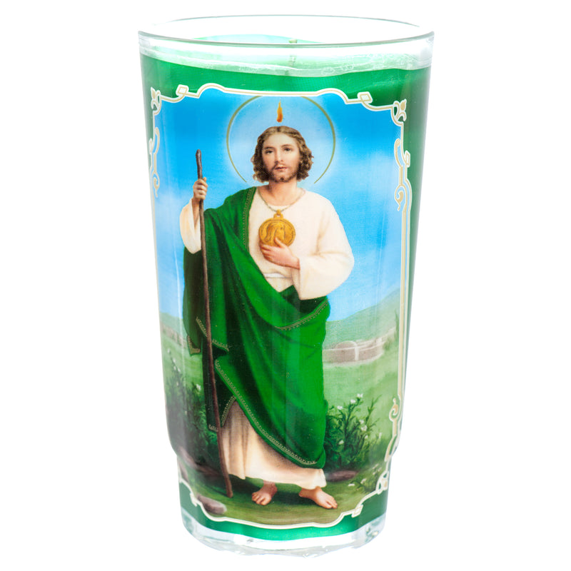 Vel-Mex Candle Cup San Judas Tadeo Green (12 Pack)