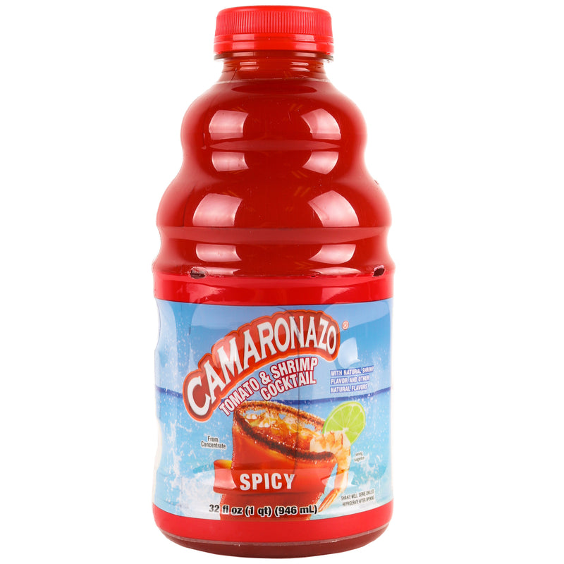 Camaronazo Tomato Juice, Spicy, 32 oz (12 Pack)
