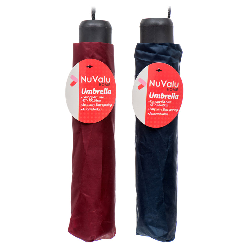 NuValu 3-Fold Umbrella, 21", Assorted Colors (16 Pack)