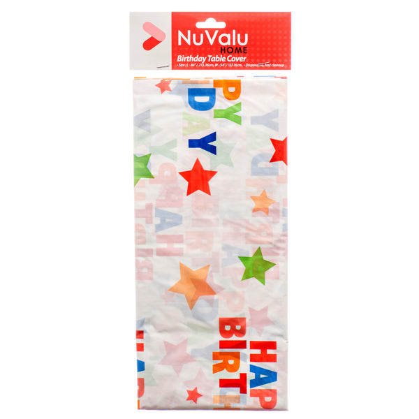 Navalu Table Cover Happy Birthday 54"X84" (24 Pack)