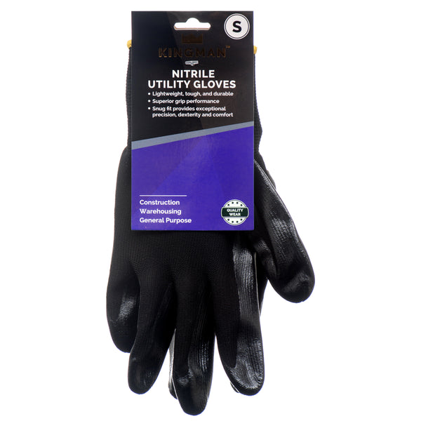 Kingman Nitrile Utility Gloves, Small (12 Pack)