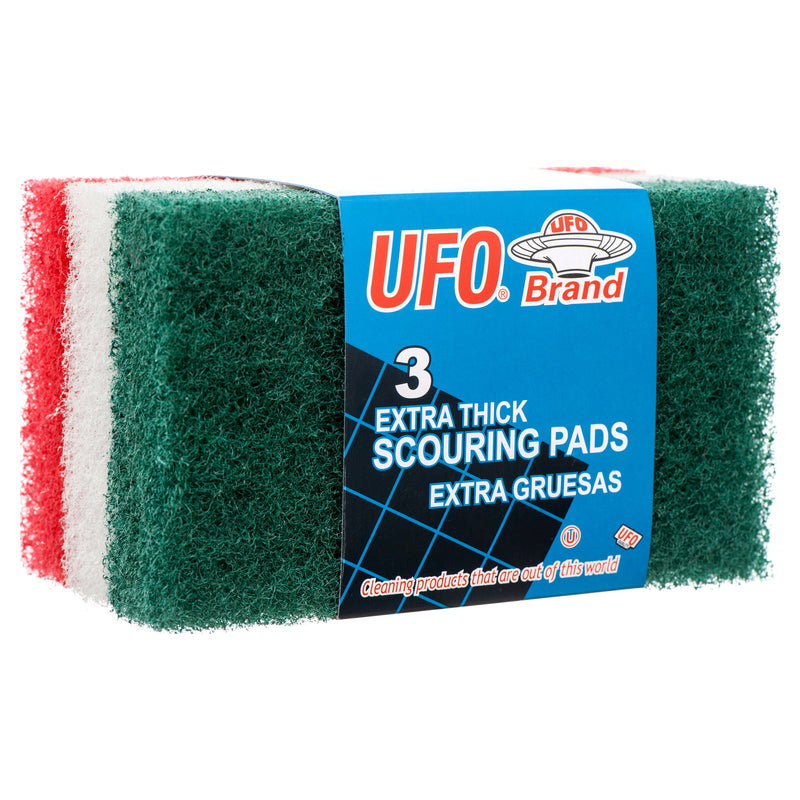 Ufo Scouring Pads 3 Pc Extra Thick Assorted Color (48 Pack)