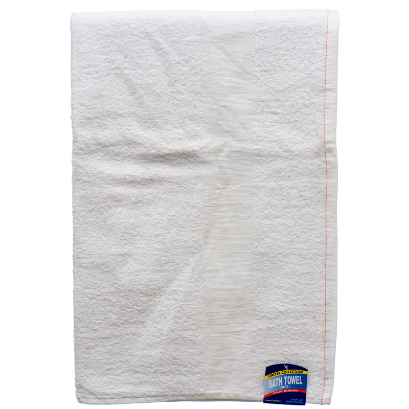 Bath Towel 24" X 48" White Color (6 Pack)