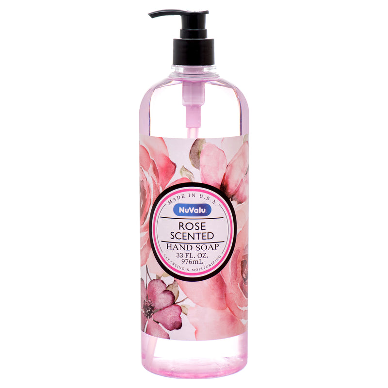 Nuvalu Hand Soap Rose Scented 33 Oz (12 Pack)