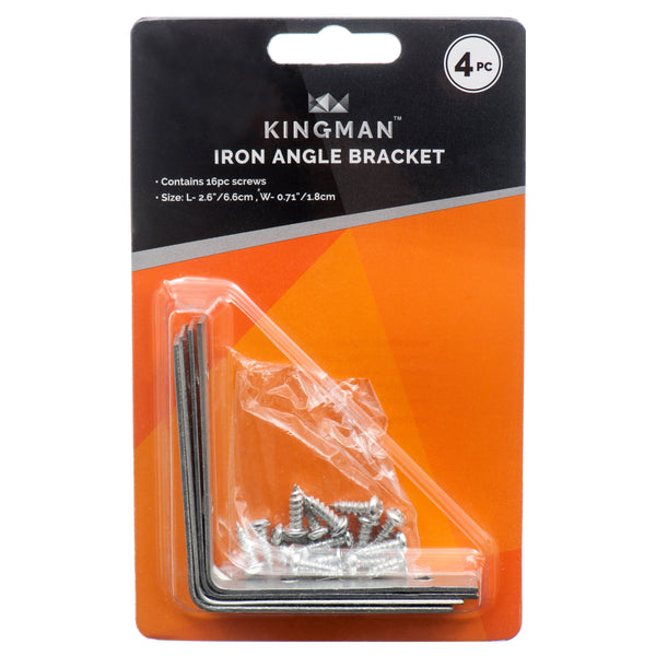 Kingman Iron Angle Bracket, 4 Count (24 Pack)