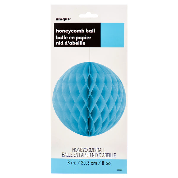 Hanging Deco Honeycomb Ball 8" Powder Blue (12 Pack)